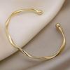 Charm Gold Silver Color Bangles for Women Minimalism Fashion Twisted Couple Cuff Bracelet New Trendy Jewelry Girls Wedding Gift