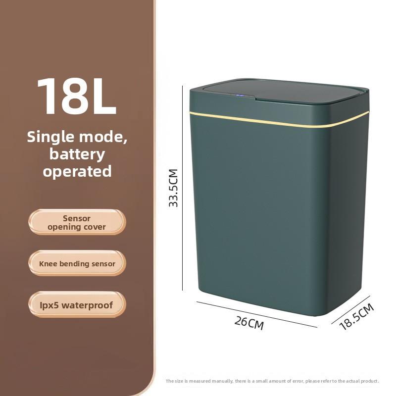 Touch-free Smart Open Lid Trash Can Automatic Packaging Smart Trash Can Bathroom Gap Garbage Storage Bucket