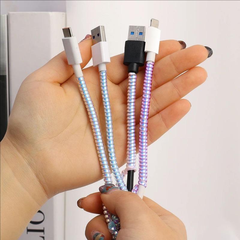 1.4M Cable Protector for iPhone,USB Charger Cord Cover, Prevents Fraying,Pet Damage, Colorful Data Line Protective Sleeve for Home, Car, Office