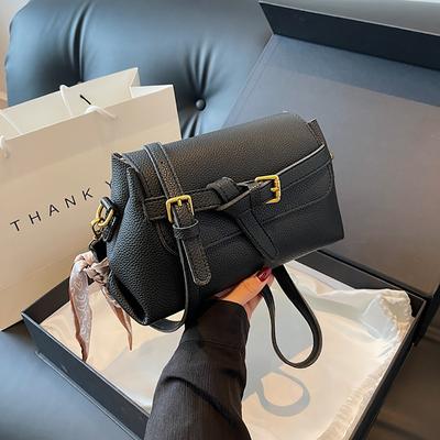 High-quality Soft Lychee Leather Women's Shoulder Bag Fashion Retro Casual Crossbody Bag Design Sense Popular Solid Commute Bags