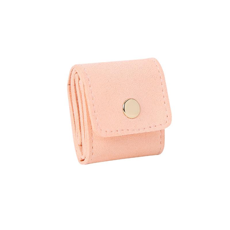 Premium Ring Storage Box Small Portable Travel Stud Earrings Jewelry Light Luxury Pu Jewelry Storage Flannel Bag