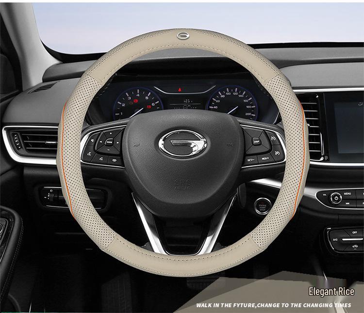 Genuine Leather Steering Wheel Cover for GAC 21 GS84M8M6GS53GA4 Aion V S ME580