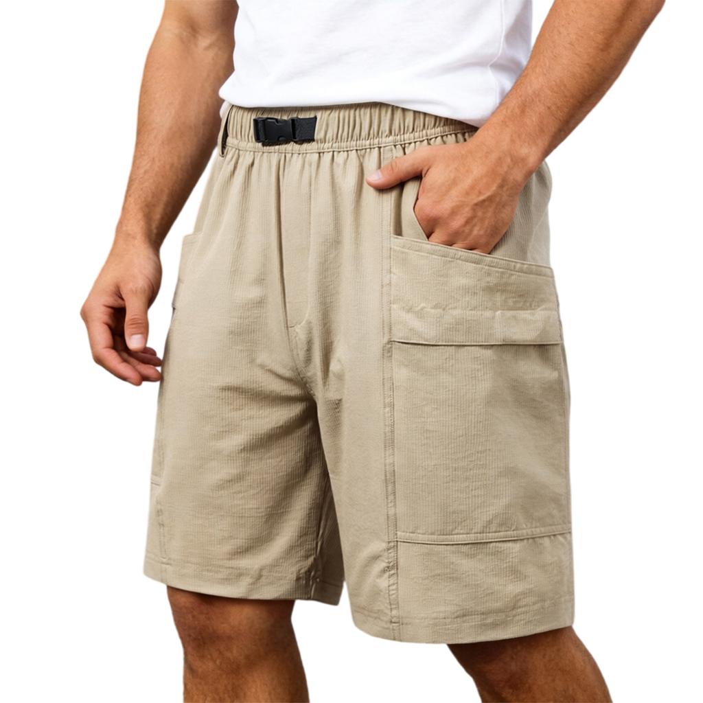 Mens Casual Twill Cargo Shorts With Stretch Cotton Drawstring Waist 4 Pockets Relax Fit Summer Shorts For Men