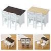 1/12 Miniature Dollhouse Furniture Metal Bar Table and Chair Set for Realistic Dollhouse Scene Display Decoration
