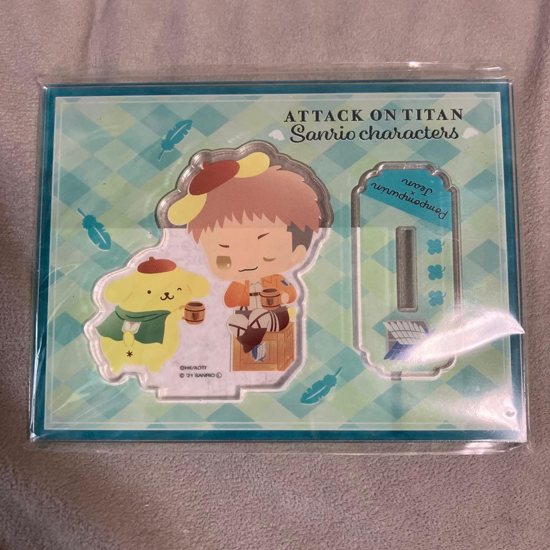 Used Attack on Titan Sanrio Acrylic Stand Pompompurin Jean