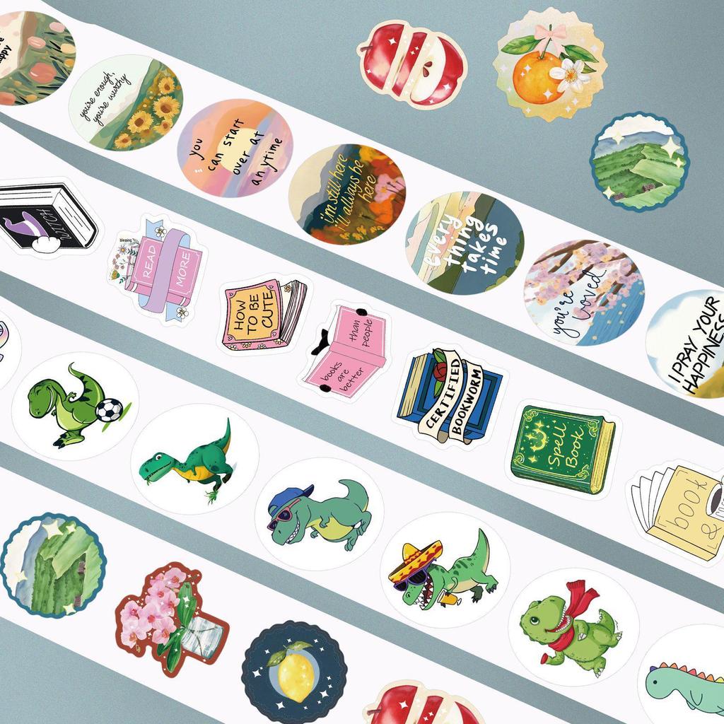 Cartoon Festival Gift Stickers - 500/Roll for Journals and Sealing