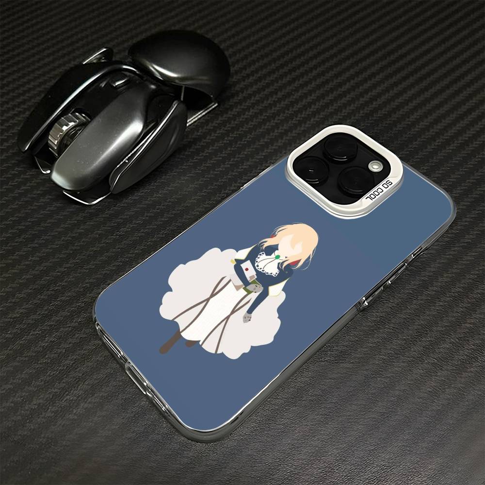 V-Violet Evergarden Phone Case For iPhone17,16,15,14,13,12,11 Plus,Pro Max White Matte Shockproof Cover