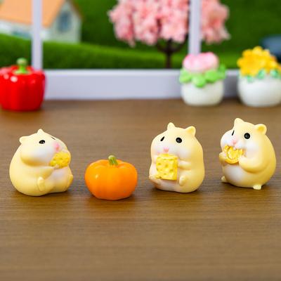 Hamster Decorative Crafts High-Quality Cartoon Hamster Ornament Micro Landscape Decor Compact Hamster Resin Ornaments For Pot
