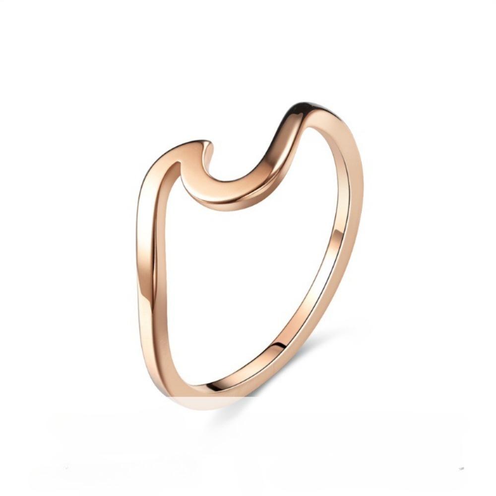 Fashion Minimalist Stainless Steel Hollowed Curved Plain Finger Rings for Women Does Not Fade Statement Jewelry Birthday Gifts