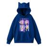 Ladies Fashion Casual Long Sleeve Printed Round Neck Hoodie Pullover Top With  Pockets
