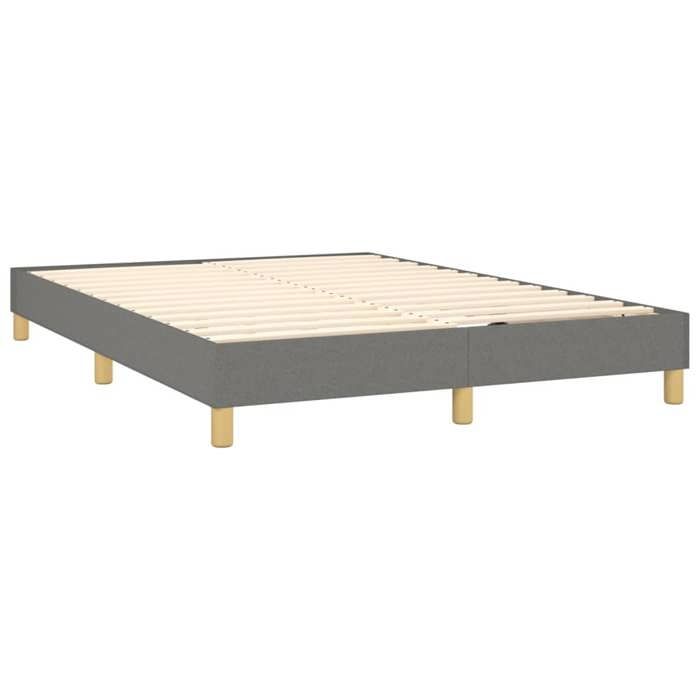 Maison Exclusive - Sommier à lattes de lit avec matelas Gris foncé 140x200cm Tissu