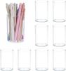 9 Pack Acrylic Pen Holder, Clear Pencil Organizer for Desk, Makeup Brush Storage, for Classroom, Home, Office Stationery (Round)