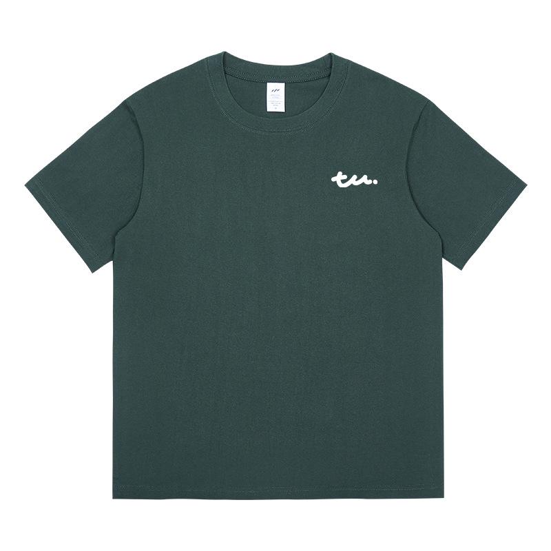 Japanese Minimalist Women's TU Print Cotton T-Shirt - Loose Short Sleeve, Round Neck, Trendy and Versatile Summer Top