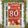 Golden Crown 80th Birthday Birthday Banner Happy Birthday for Family Gathering Party Decoration Anniversary Celebration