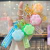 Cat Paw Glowing Keyboard Keychain Soft Dumpling Clicker Keyring Stress Relief Squeeze Pendant Fidgets Toys Glowing In The Dark