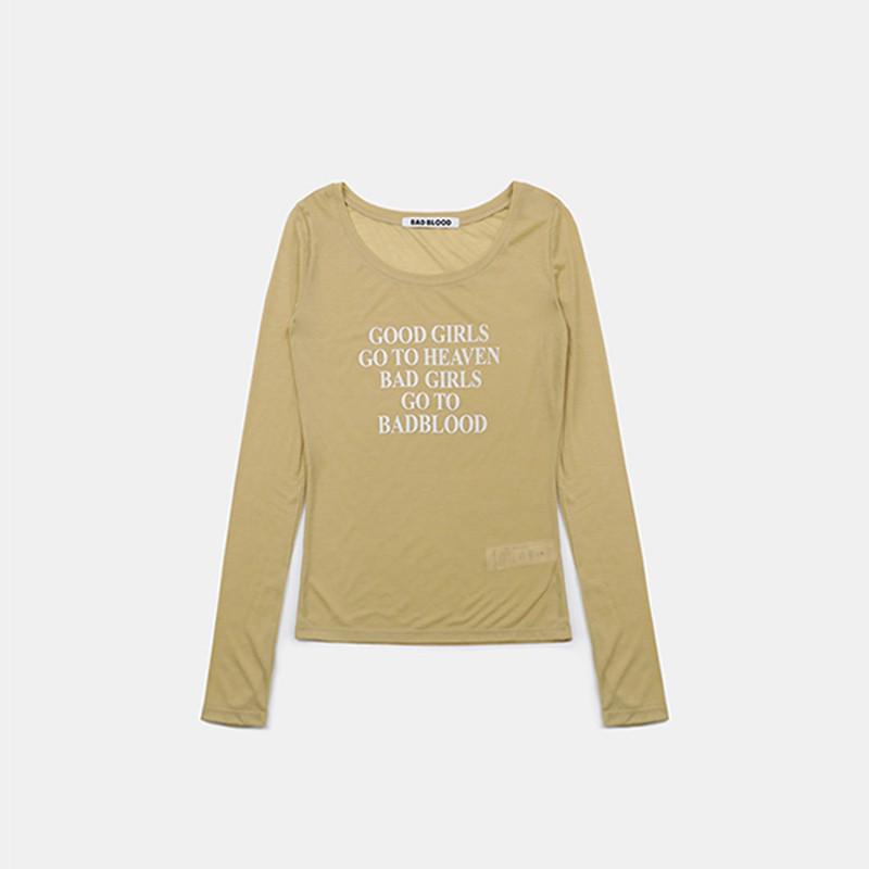 

Korean Badblood BCAC Series: American Spicy Girl One-Shoulder Long-Sleeve Loose Printed Women s T-Shirt S жёлтый