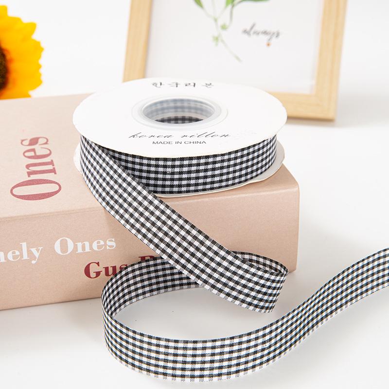 2cm Plaid Satin Ribbon for Baking, Packaging, Fresh Flowers, Bouquets, Cake Boxes, and Crafts - Camouflage Design.