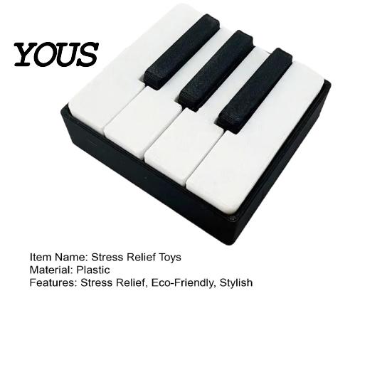 Finger Press Stress Ball Piano Keyboard Clicker Fidget Toy, 3D Printed Desktop Reliever, Anti-stress Toy Cute Musical Figurine for Office Desk Decor,