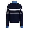 Navigare Women's Striped Faux Two-Piece Wool Cardigan