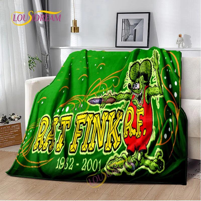 Portable Multifunctional Children's holiday birthday Gift Cartoon Rat Fink Cute Home Bedroom decoration Warm Sherpa blanket