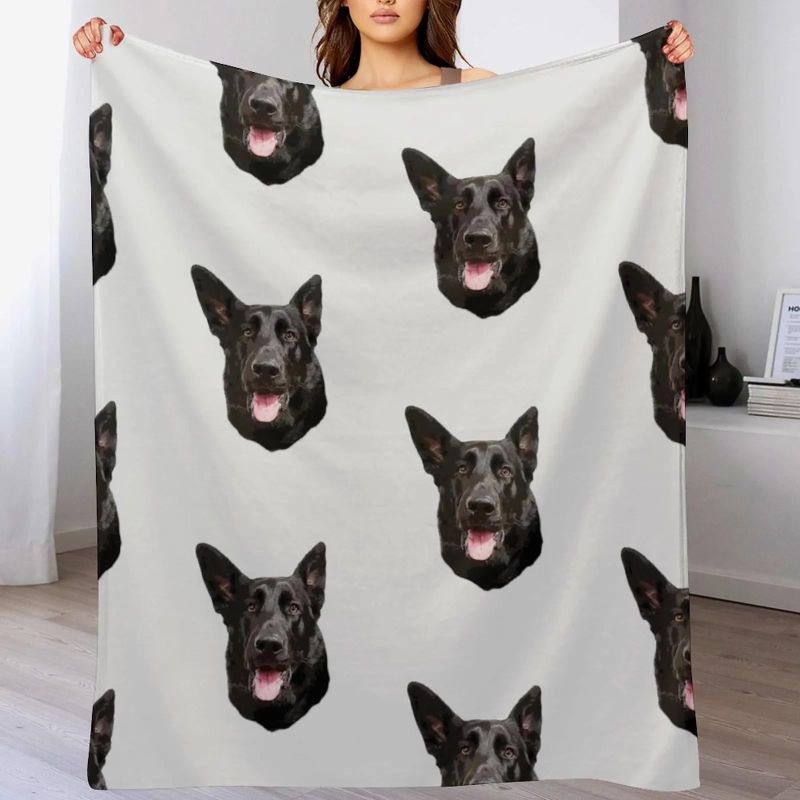 Black German Shepherd Dog Stunning Throw Blanket Warm Flannel Blanket for Couch Chair Bedroom 102x76cm(40x30in)