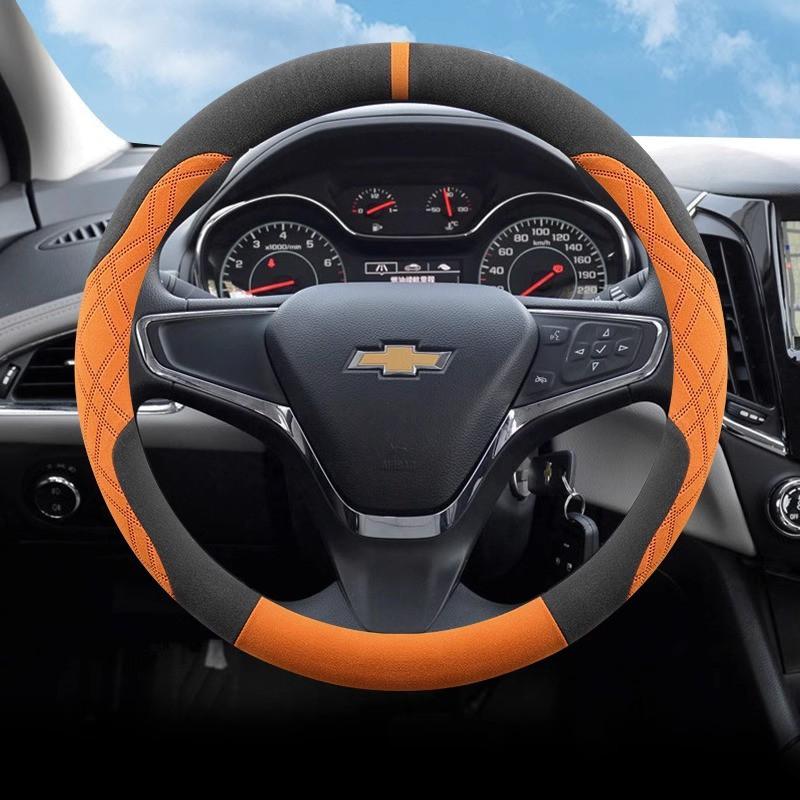 Universal Steering Wheel Cover Chevrolet Cruze Trax Cavalier Sail Equinox Malibu Microfiber Suede Sport Style