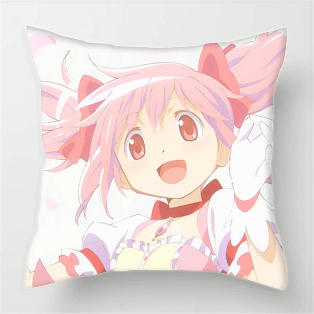 Anime M-Madoka M-Magica CUTE GIRL  Pillowcases Cushion Covers Living Room Sofas Home Decor Gifts