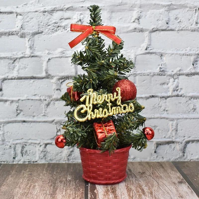 

2025 New Merry Christmas Tree 20/30cm Window Shop Counter Table Decoration Desktop Ornament Small Xmas Tree New Year Gifts Festi as shows