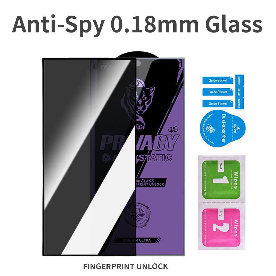 

0,18 мм Ультратонкий Защита конфиденциальности от шпионажа Разблокировка по отпечатку пальца Полное покрытие Защитное стекло для экрана для Samsung Galaxy S25 S24 S23 S22 S21 Ultra Plus S21