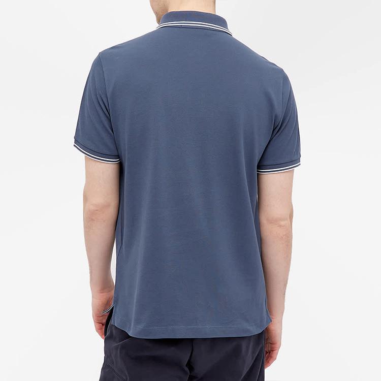STONE ISLAND Ss21 Logo Micro Badge Baumwolle Casual Kurzarm Poloshirt Herren Poloshirts Blau 101522S18-V0024