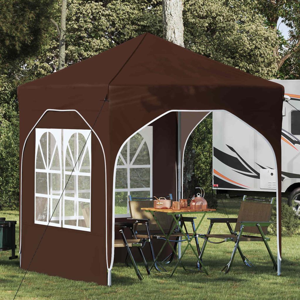Pop Up Party Tent 192 X 192 X 245 Cm Brown