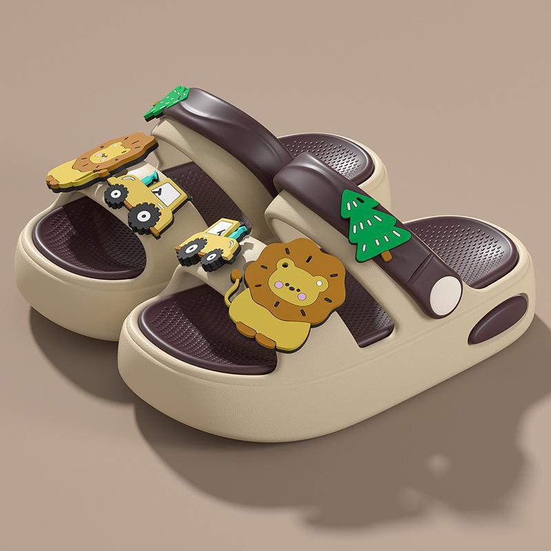 

Cartoon children s slippers, summer baby beach shoes, kids non-slip sandals, boys indoor shoes, Vietnamese shoes for boys 18-19