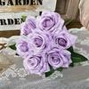 Künstliche Blumen 7-Köpfige Göttin Rosen Bündel Restaurant Dekoration Seiden-Fake-Blumen Simulation Grüne Rose Halle Dekorativ