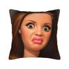 Distressed Doll Face Meme Pillow Cover Fashion Pillow Case For Sofa Couch Bed Living Room Soft Pillowcases Gift