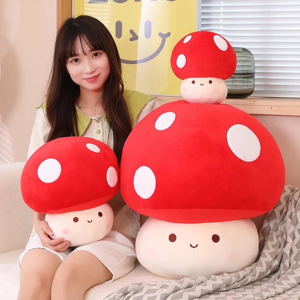 Cute Plush Mushroom Pillow Stuffed Plant Mushroom Soft Doll Creative Mushroom Toy Kids Home Decor Gift for Boys Girls