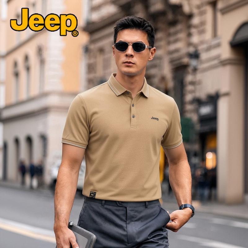 JEEP Men s Silk-Blend Business Casual Polo Shirt 3XL
