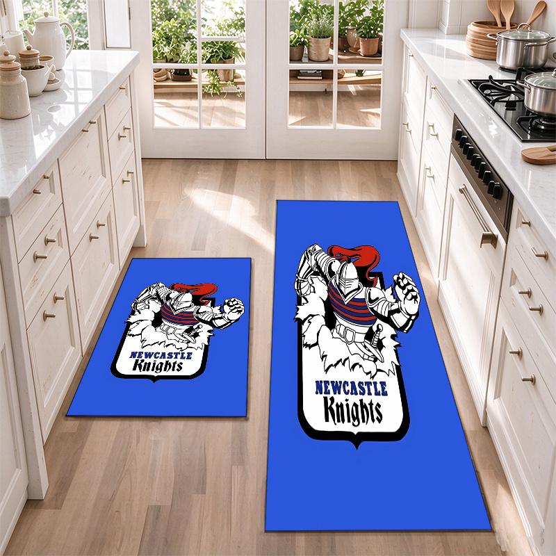 Newcastle Knights Flannel Kitchen Floor Mat – Non-Slip, Absorbent and Easy to Clean Suitable for Kitchens, Entryways Bedroomsand Bathrooms