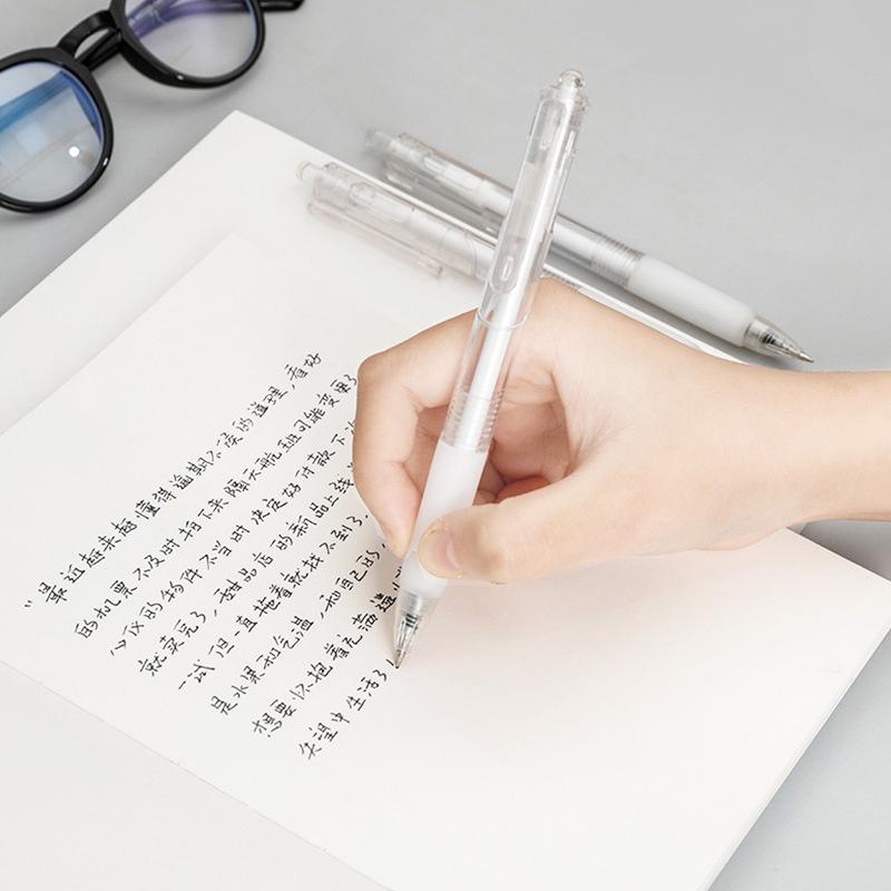 Pix cu cerneală gel retractabil, dimensiune 0,5 mm., negru simplu, papetărie de birou pentru studenți, 5 bucăți