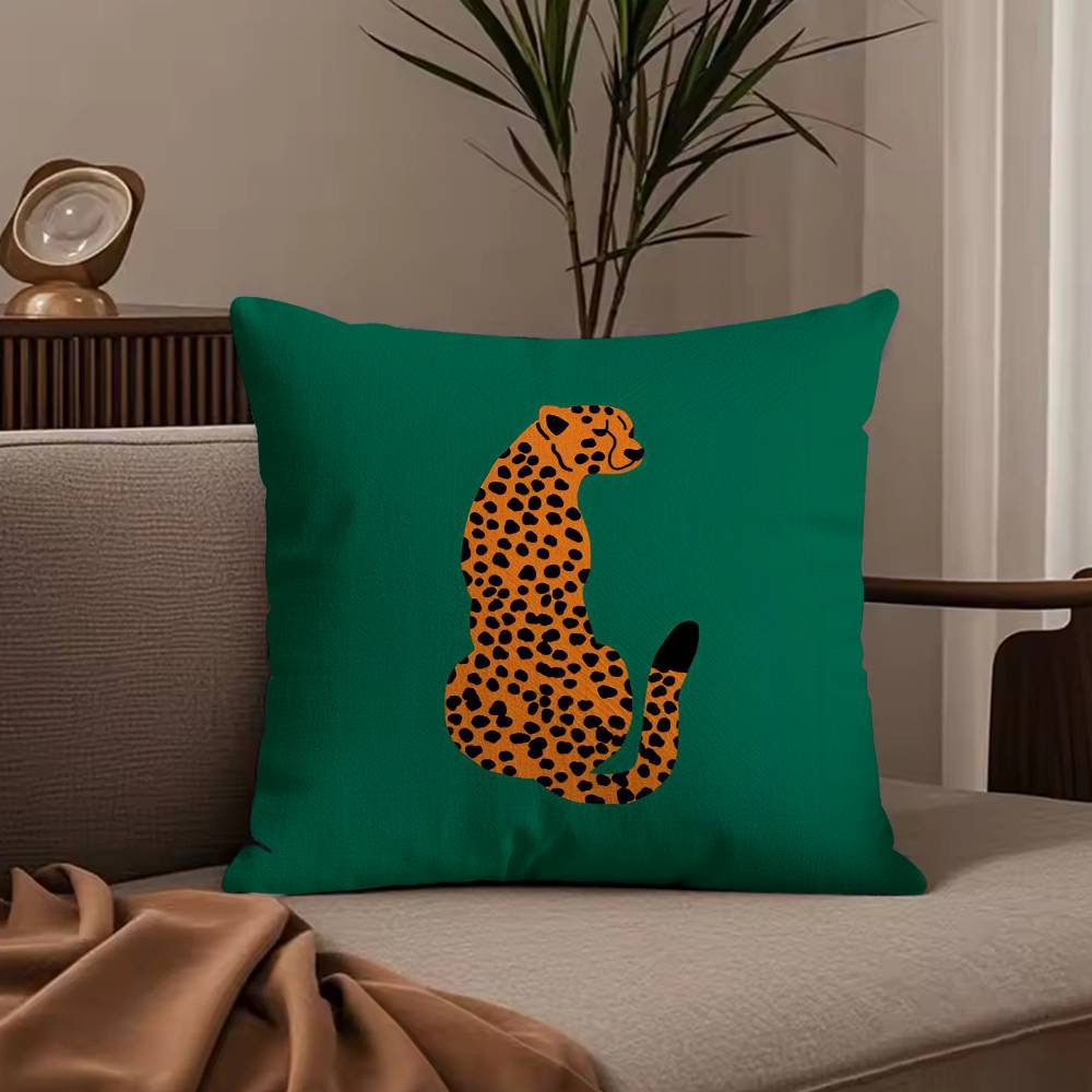 Federa Cuscino con Motivo Geometrico Animale Leopardo Federa Anti-acaro Cerniera Invisibile Peluche Corto Setoso Copricuscino per Divano