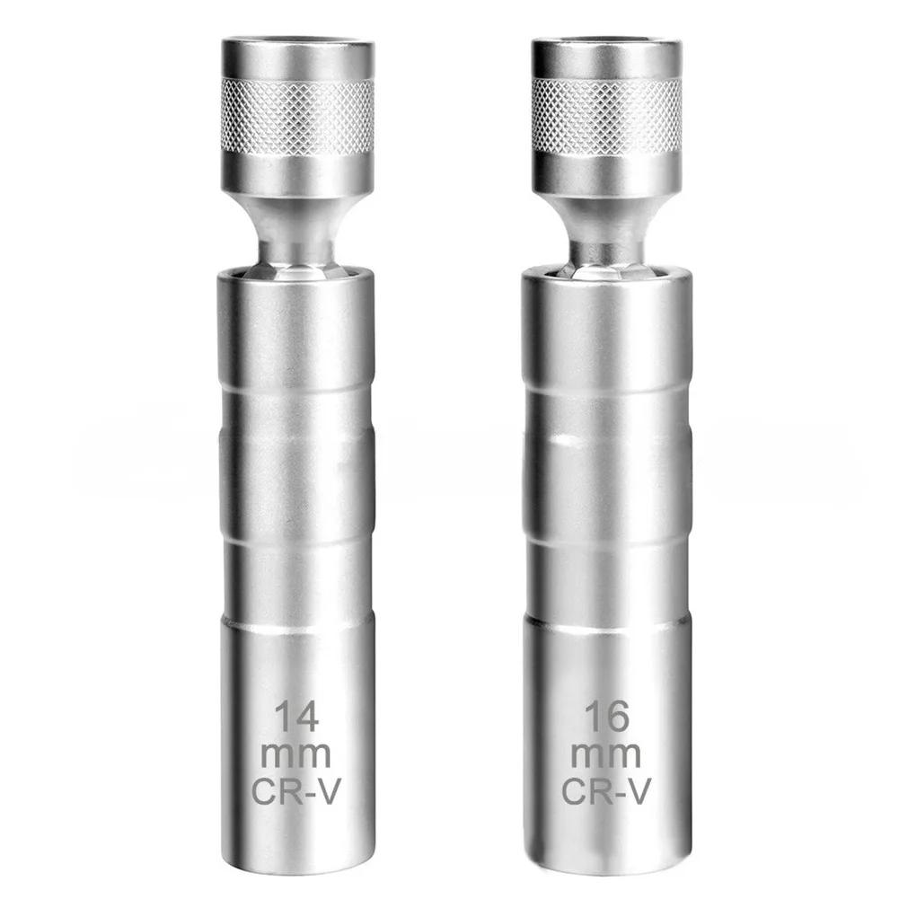 6 Pcs Auto Spark Wrench Kit 14mm 16mm Flexible Spark Socket Set With T-Handle For Auto And Motorcycle Car Repair Tools