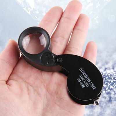 40X LED Magnifier Loupe Illuminated Lighting Jewelry Coin Stamp Identification
