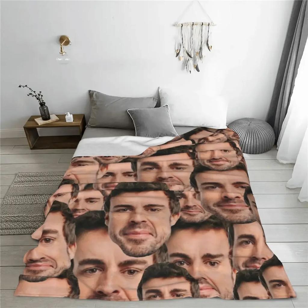 Fernando Alonso Kopfdecke Ultra-Weiches Flanell Neuheitsgeschenke Überwurfdecken Steppdecke