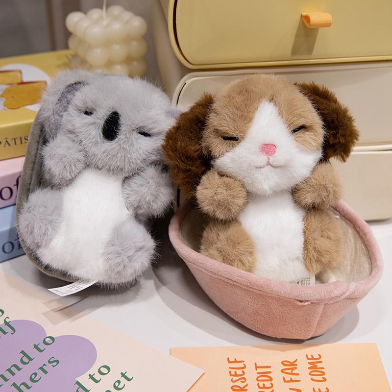 Sleeping Basket Animal Plush Toy Cute Cartoon Koala Rabbit Puppy Children Doll