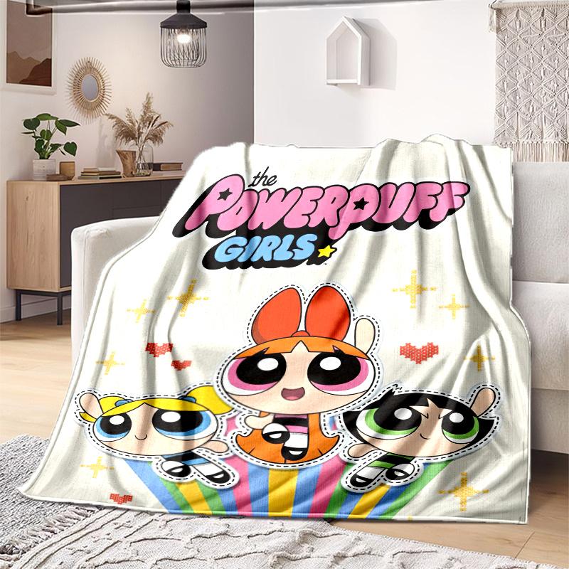 1PC The Powerpuff Girls Printed Blanket, All Season Lightweight Home Office Outdoor Nap Multifunctional Blanket A12