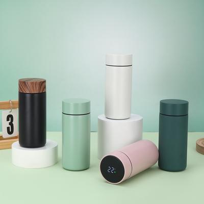 New Wood Grain Cover Stainless Steel Thermos Cup Girls Portable Small Cute Pocket Cup