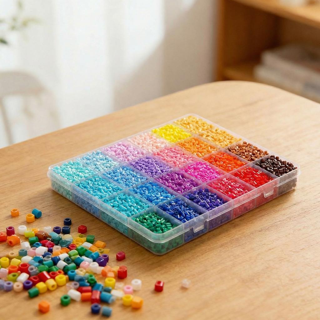 2.6MM Plastic Ironing Beads DIY Color Puzzle Fuse Beads Kit Lightweight & Portable for Indoor Entertainment Party Activities