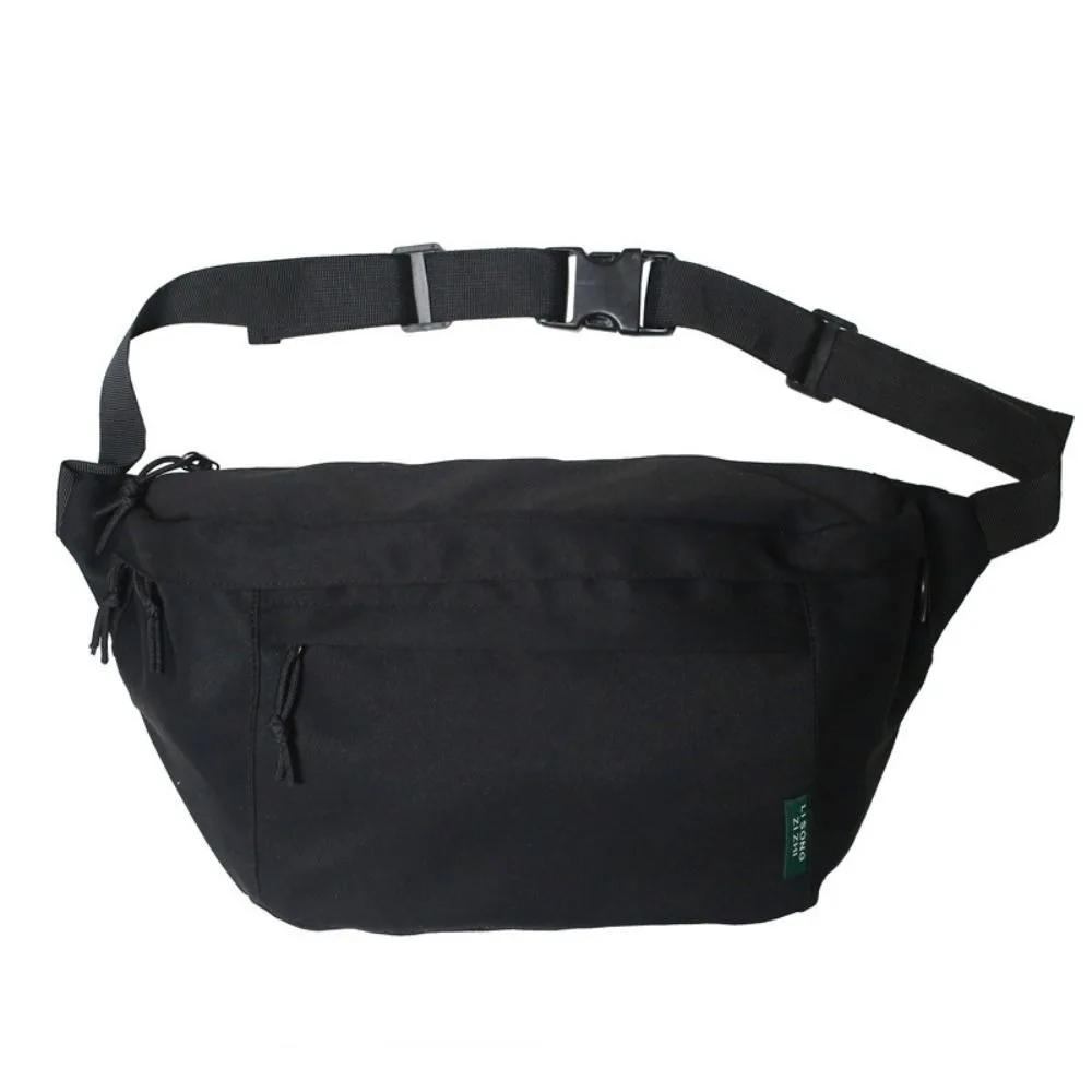 New Handbag Large Capacity Crossbody Bag Nylon Belt Pouch Travel Hip Bag Casual Solid Color Chest Bags Couple Young Student