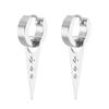 1Pair Silver/Black Titanium Steel Piercing Earring Triangle Geometric Korea Punk Jewelry Men's and Women's Jewelry