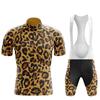 Conjunto de Ciclismo com Estampa de Leopardo 2026 Roupas de Ciclismo de Verão Masculino Manga Curta Conjunto de Camisa de Ciclismo Roupas Esportivas para Mountain Bike