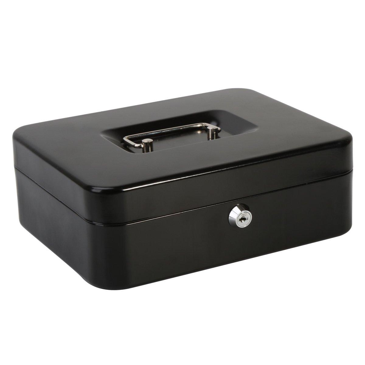 

Jssmst (Джессмат) Металлический сейф с ключевым замком, 25x20x9см, формат А5, GB001bl-xl (черный)